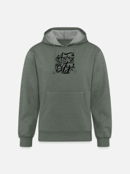 Away From The City - Unisex Organic Hoodie - heather military green