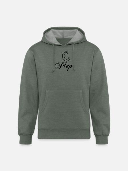 Sparrow With Crown “Piep” - Unisex Organic Hoodie - heather military green