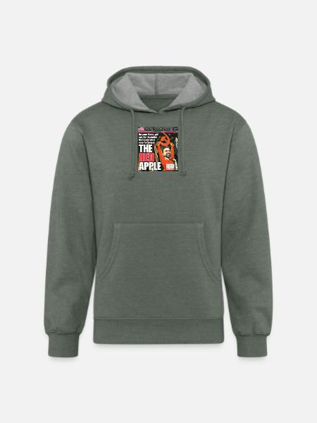 The Red Apple New York Post Zohran Mamdani  - Unisex Organic Hoodie - heather military green