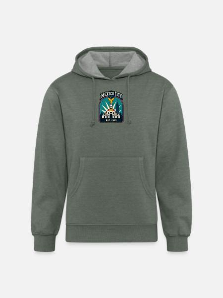 Mexico City CDMX Emblem - Unisex Organic Hoodie - heather military green