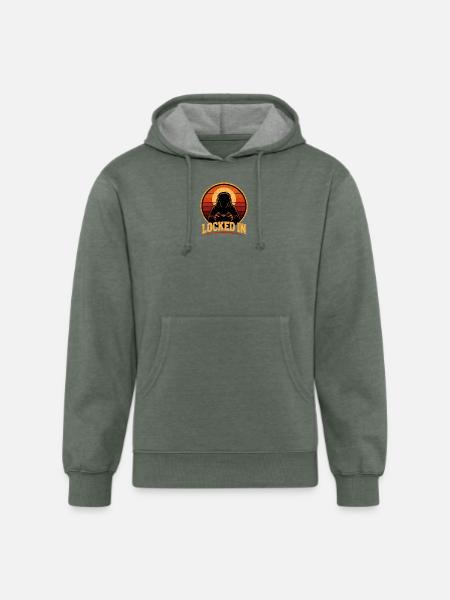 Locked In Retro Gamer - Unisex Organic Hoodie - heather military green