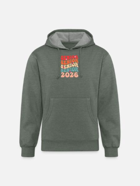 Senior Class 2026 Floral Rainbow - Unisex Organic Hoodie - heather military green