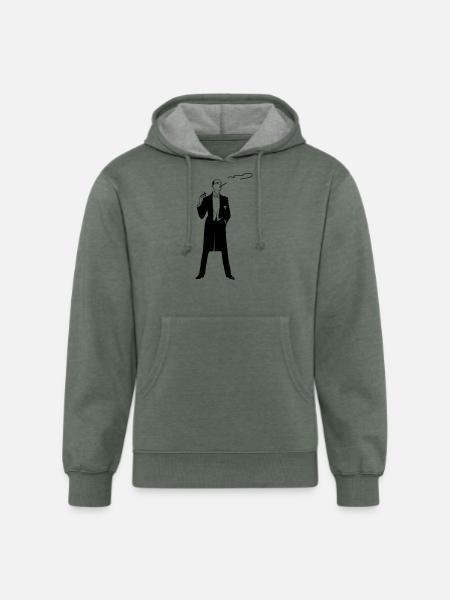 Smoking in a Tuxedo - Unisex Organic Hoodie - heather military green