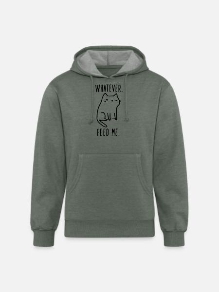 Whatever Feed Me Funny - Unisex Organic Hoodie - heather military green