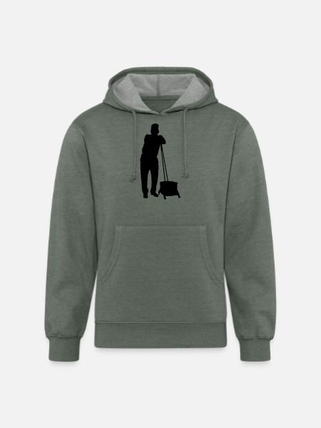 janitor - Unisex Organic Hoodie - heather military green