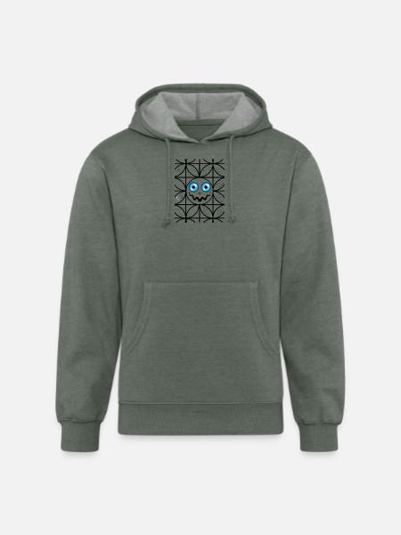 Scary faces - Unisex Organic Hoodie - heather military green