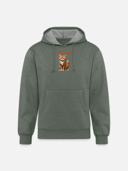Golden Grump Cat - Unisex Organic Hoodie - heather military green