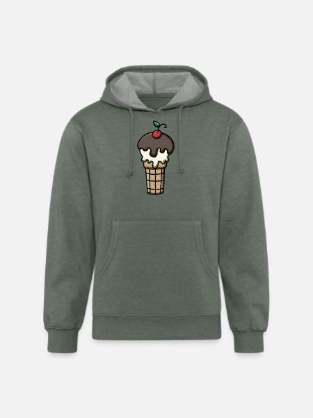 Ice cream cone - Unisex Organic Hoodie - heather military green
