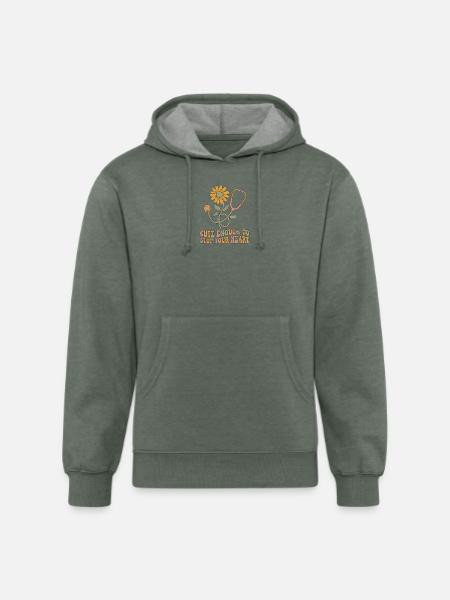 Blooming Heartbeat Stethoscope - Unisex Organic Hoodie - heather military green