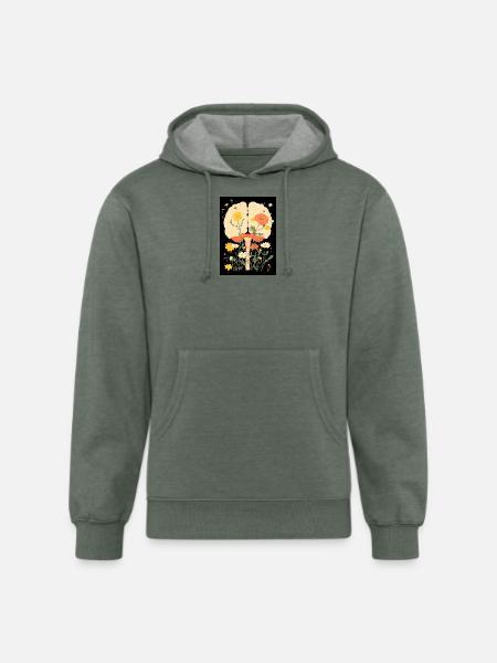 Blooming Mind - Unisex Organic Hoodie - heather military green