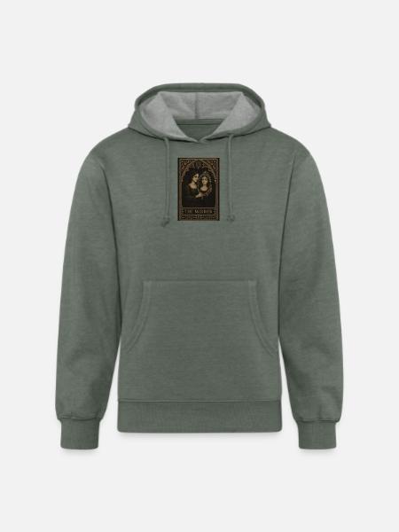 The Mirror Tarot Card Art - Unisex Organic Hoodie - heather military green