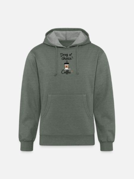 Drug of Choice: Coffee Rx - Unisex Organic Hoodie - heather military green
