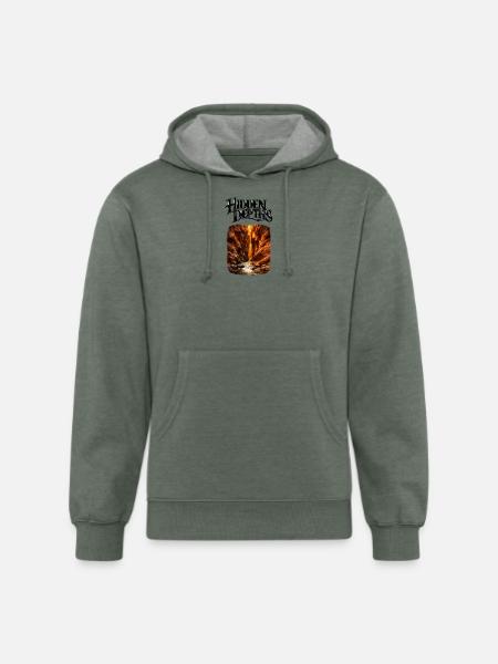 Hidden Depths Canyon Glow - Unisex Organic Hoodie - heather military green