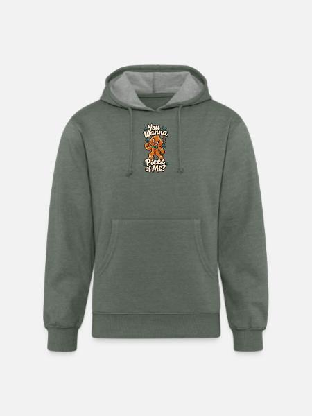 Gingerbread Feisty Phrase - Unisex Organic Hoodie - heather military green