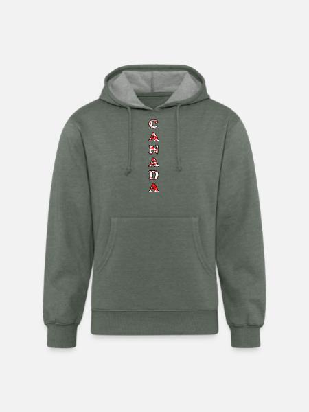 Vertical Canada Day - Unisex Organic Hoodie - heather military green