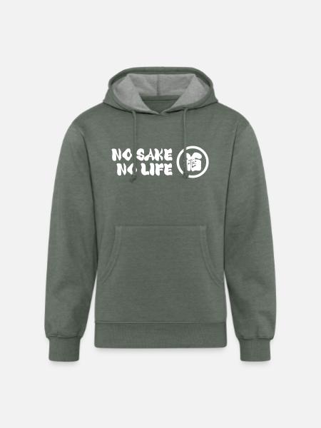 NO SAKE NO LIFE - Unisex Organic Hoodie - heather military green