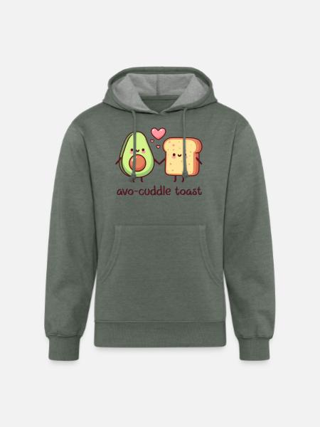 avo-cuddle toast - Unisex Organic Hoodie - heather military green