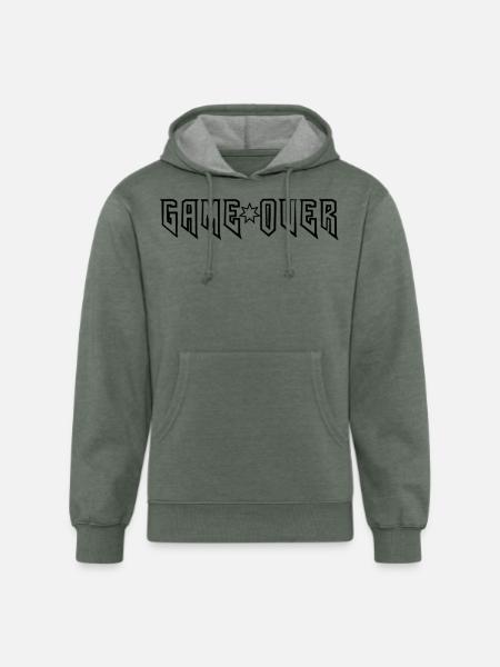 GAME_OVER - Unisex Organic Hoodie - heather military green