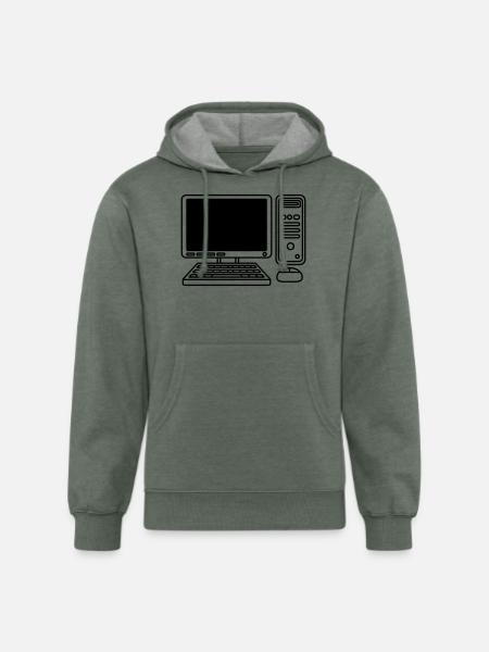 screen keyboard mouse computer - Unisex Organic Hoodie - heather military green