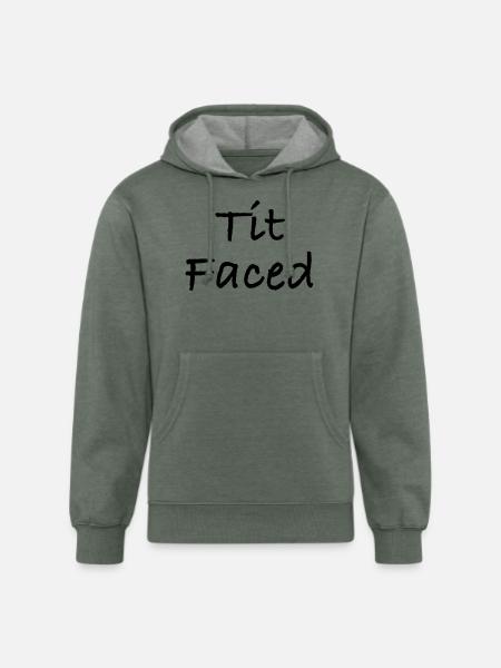 Tit Faced - Unisex Organic Hoodie - heather military green