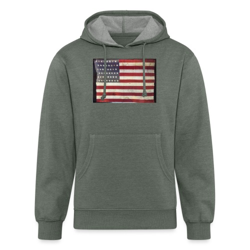 Distressed American Flag - Unisex Organic Hoodie
