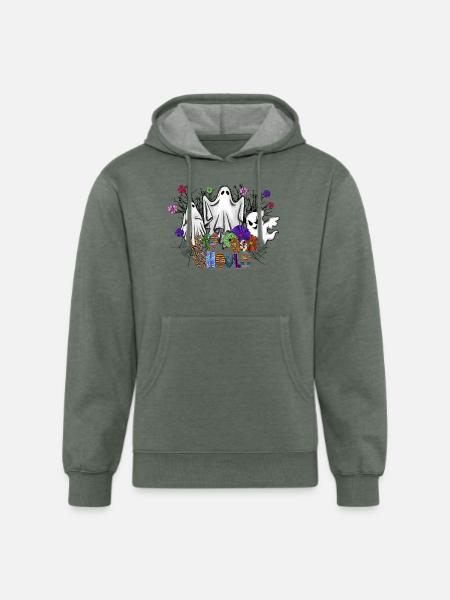 Lets Go Ghouls - Unisex Organic Hoodie - heather military green