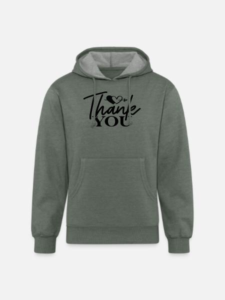 Thank you - Unisex Organic Hoodie - heather military green
