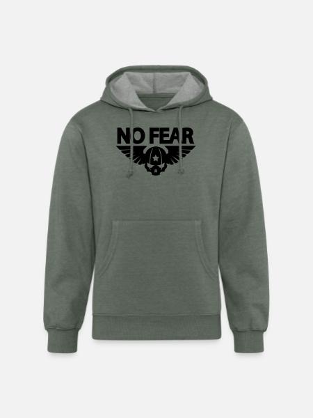 No fear - Unisex Organic Hoodie - heather military green