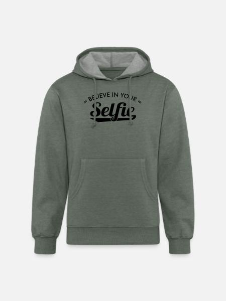selfie - Unisex Organic Hoodie - heather military green