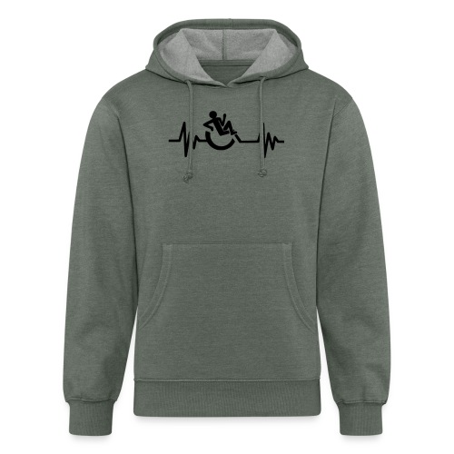 Relaxed wheelchair user with heartbeat # - Unisex Organic Hoodie