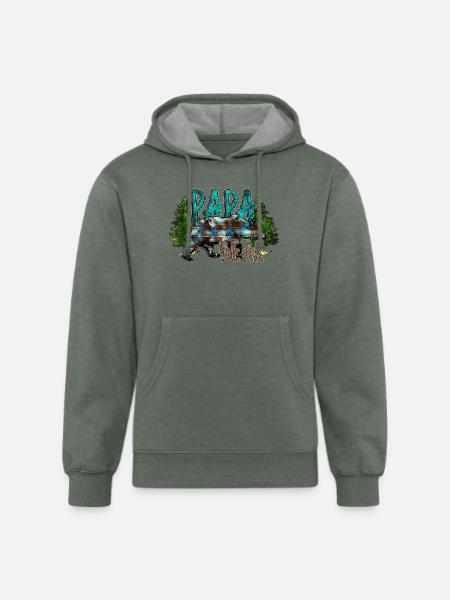 Papa Bear - Unisex Organic Hoodie - heather military green