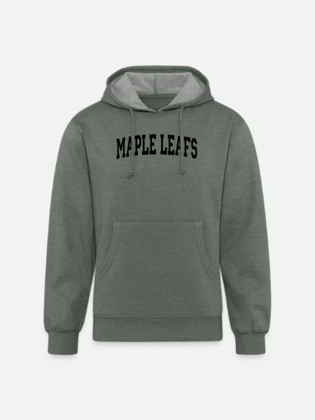 Maple Leafs-block - Unisex Organic Hoodie - heather military green