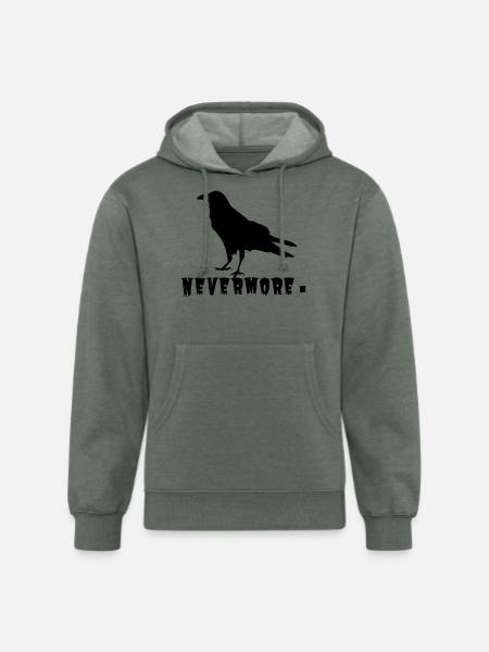 Raven nevermore - Unisex Organic Hoodie - heather military green