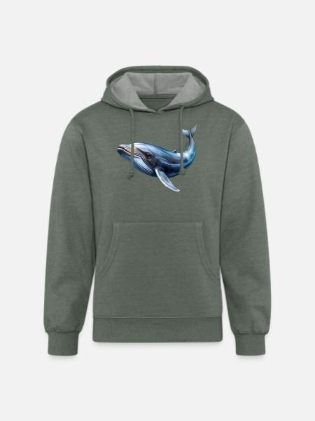 Whale - Unisex Organic Hoodie - heather military green