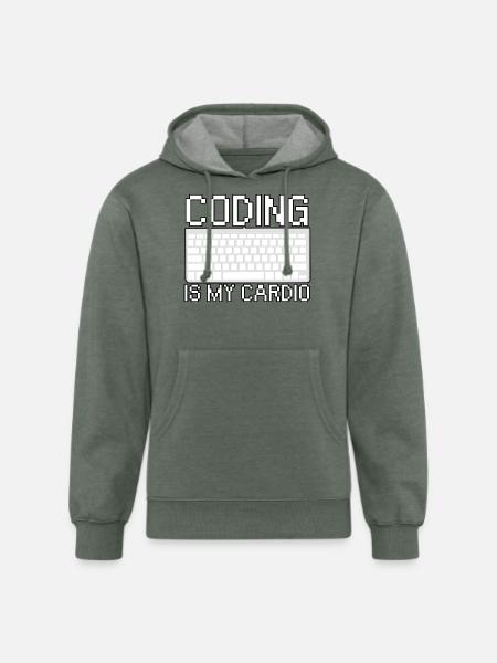 Coding Is My Cardio - Unisex Organic Hoodie - heather military green