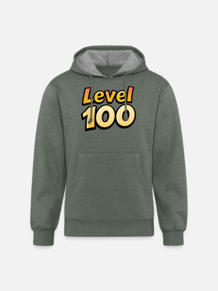 Level 100 - Unisex Organic Hoodie - heather military green