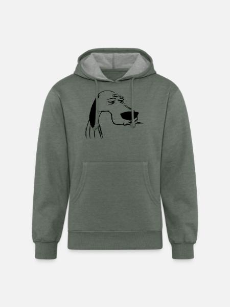 smoking dog - Unisex Organic Hoodie - heather military green