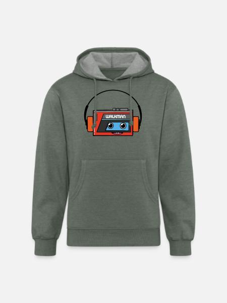 walkman - Unisex Organic Hoodie - heather military green