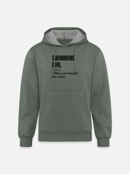 Swimming Swimming Swimming - Unisex Organic Hoodie - heather military green
