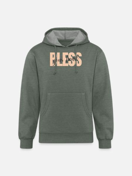 Bless your heart - Unisex Organic Hoodie - heather military green