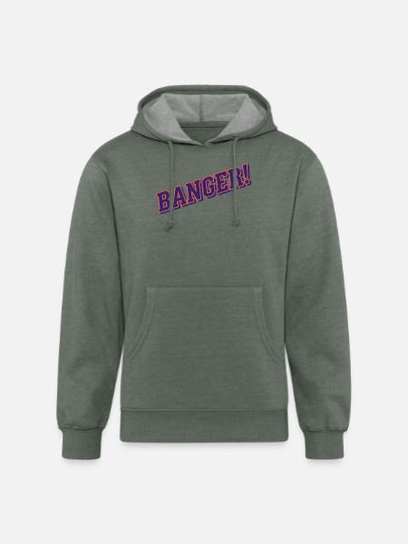 Banger purple orange - Unisex Organic Hoodie - heather military green
