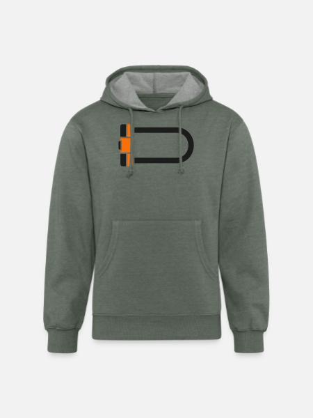 Bicycle U Lock Graphic - Unisex Organic Hoodie - heather military green