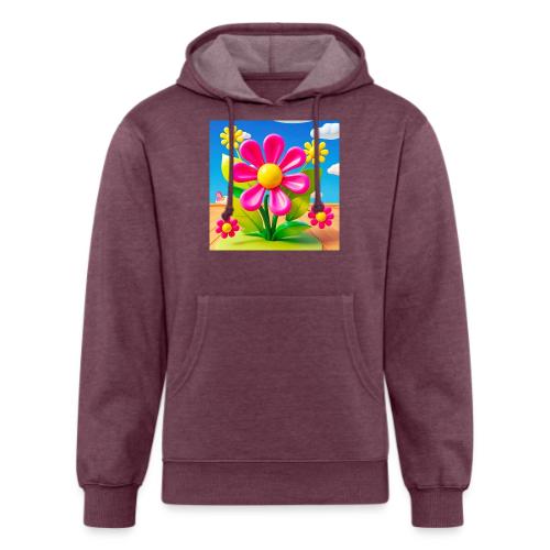 Pink Floral Peace | Sky & Nature Design - Unisex Organic Hoodie