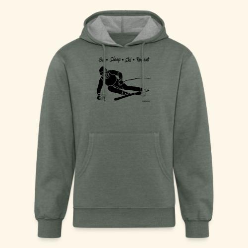 Eat Sleep Ski Repeat - bw - new001 - Unisex Organic Hoodie