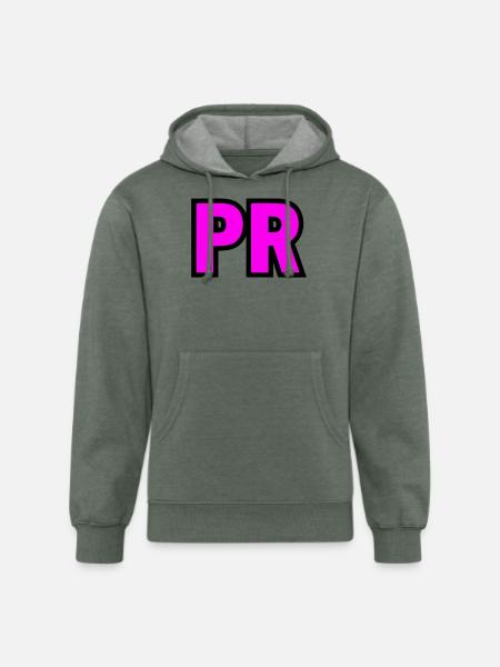PR Initials Block Logo - Unisex Organic Hoodie - heather military green