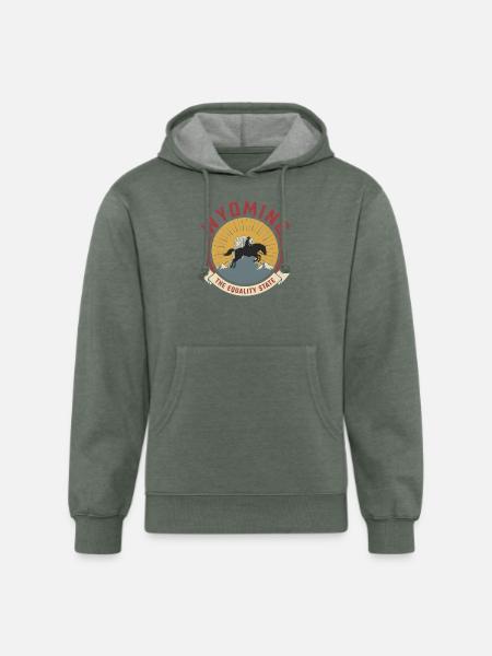 Wyoming Equality Emblem - Unisex Organic Hoodie - heather military green