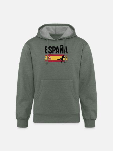 Spain Flag Soccer Splash - Unisex Organic Hoodie - heather military green