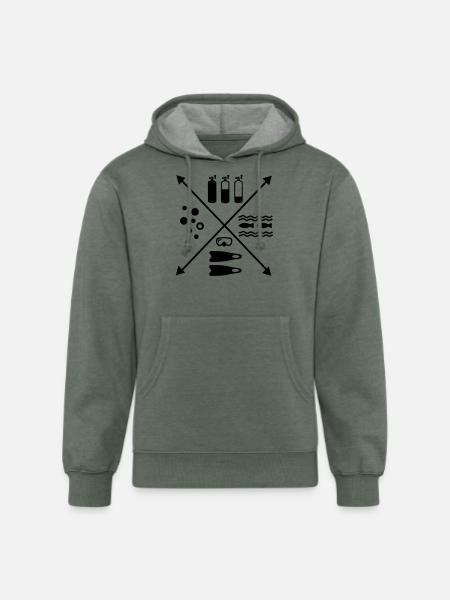 Scuba Diving - Unisex Organic Hoodie - heather military green