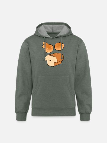 Bread Friends - Unisex Organic Hoodie - heather military green