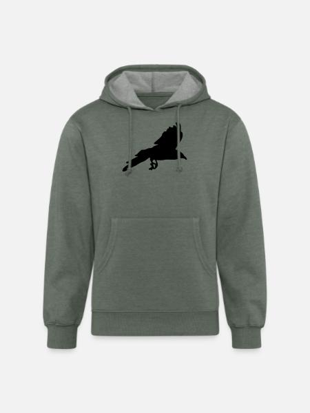 Raven, Crow - Unisex Organic Hoodie - heather military green
